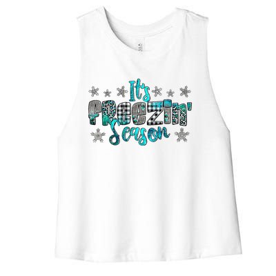 ItS Freezin Season Winter Vibes Cozy Season Christmas Gifts Women's Racerback Cropped Tank