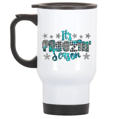 ItS Freezin Season Winter Vibes Cozy Season Christmas Gifts Stainless Steel Travel Mug