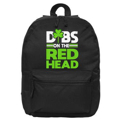 Irish Funny St Patricks Day Dibs On The Redhead 16 in Basic Backpack