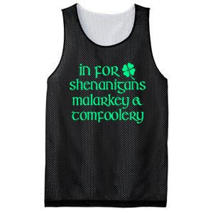 In For Shenanigans Malarkey Tomfoolery Funny St Patricks Mesh Reversible Basketball Jersey Tank