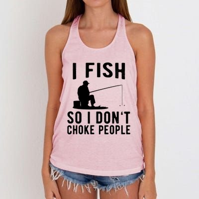 I Fish So I Dont Choke People Women's Knotted Racerback Tank