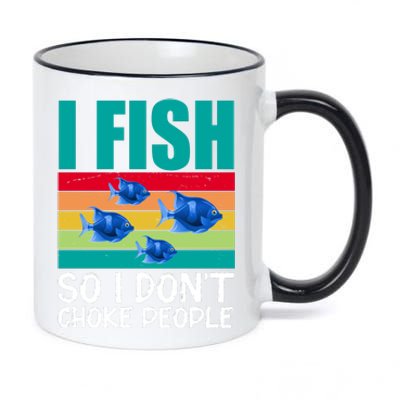 I Fish So I Don't Choke People Funny Fishing 11oz Black Color Changing Mug