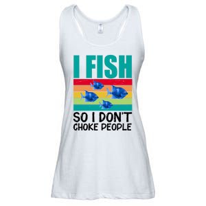 I Fish So I Don't Choke People Funny Fishing Ladies Essential Flowy Tank