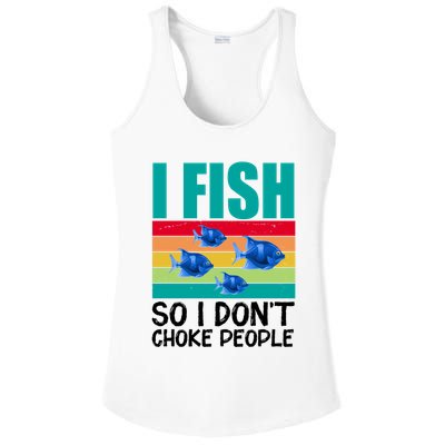 I Fish So I Don't Choke People Funny Fishing Ladies PosiCharge Competitor Racerback Tank