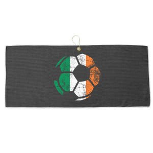 Irish Flag Soccer Football St Patrick's Day Sports Gift Large Microfiber Waffle Golf Towel