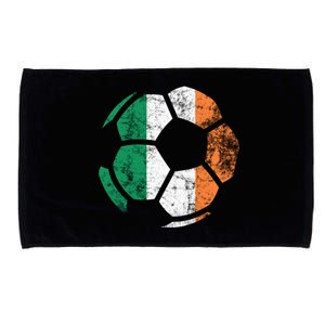 Irish Flag Soccer Football St Patrick's Day Sports Gift Microfiber Hand Towel