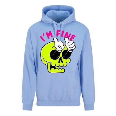 IM FINE Skull Funny Unisex Surf Hoodie