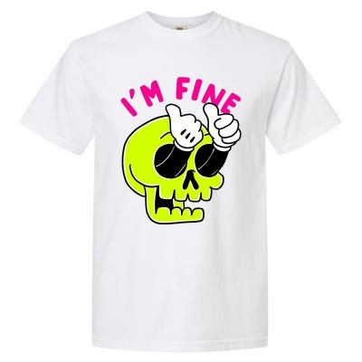 IM FINE Skull Funny Garment-Dyed Heavyweight T-Shirt