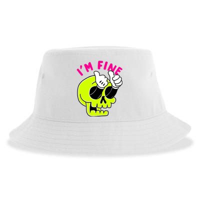 IM FINE Skull Funny Sustainable Bucket Hat