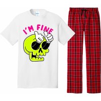 IM FINE Skull Funny Pajama Set