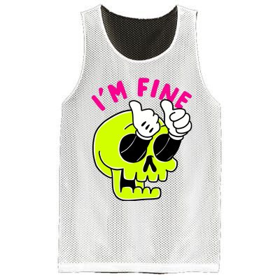 IM FINE Skull Funny Mesh Reversible Basketball Jersey Tank