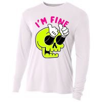 IM FINE Skull Funny Cooling Performance Long Sleeve Crew