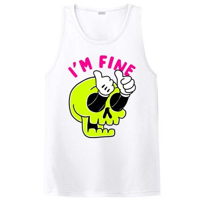 IM FINE Skull Funny PosiCharge Competitor Tank