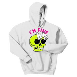 IM FINE Skull Funny Kids Hoodie