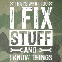 I Fix Stuff And I Know Things Graphic Print Legacy Tie Dye Trucker Hat
