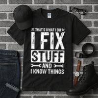 I Fix Stuff And I Know Things Graphic Print Tall T-Shirt