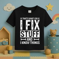 I Fix Stuff And I Know Things Graphic Print Toddler T-Shirt