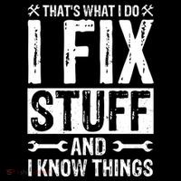 I Fix Stuff And I Know Things Graphic Print Valucap Bio-Washed Visor