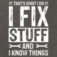 I Fix Stuff And I Know Things Graphic Print Cotton Canvas Backpack