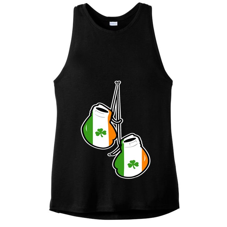 Ireland Flag Shamrock Irish boxing gloves Ladies PosiCharge Tri-Blend Wicking Tank