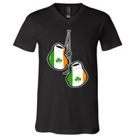 Ireland Flag Shamrock Irish boxing gloves V-Neck T-Shirt