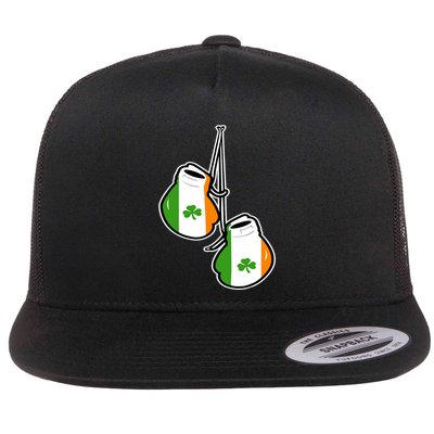 Ireland Flag Shamrock Irish boxing gloves Flatbill Hat