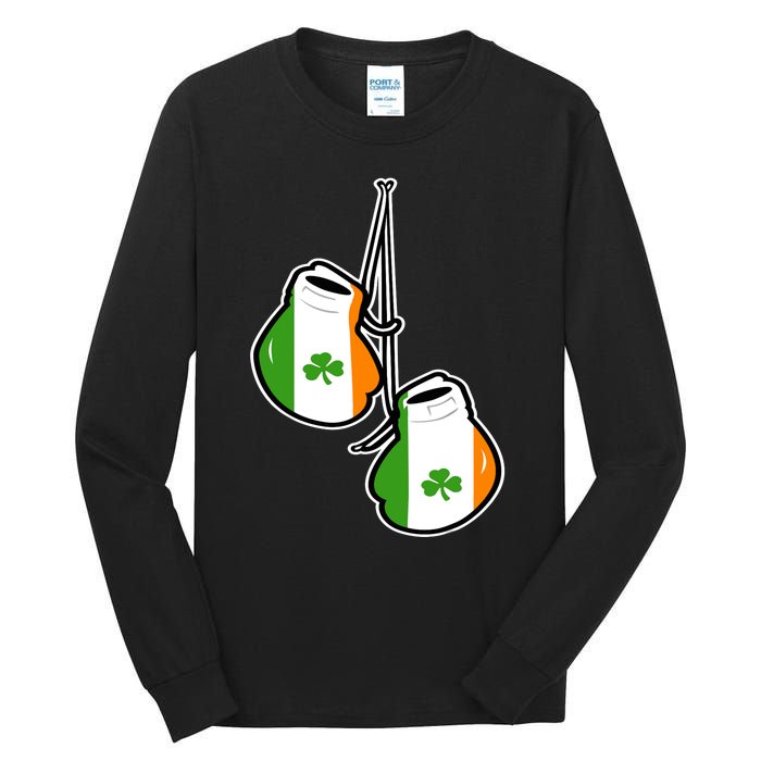 Ireland Flag Shamrock Irish boxing gloves Tall Long Sleeve T-Shirt