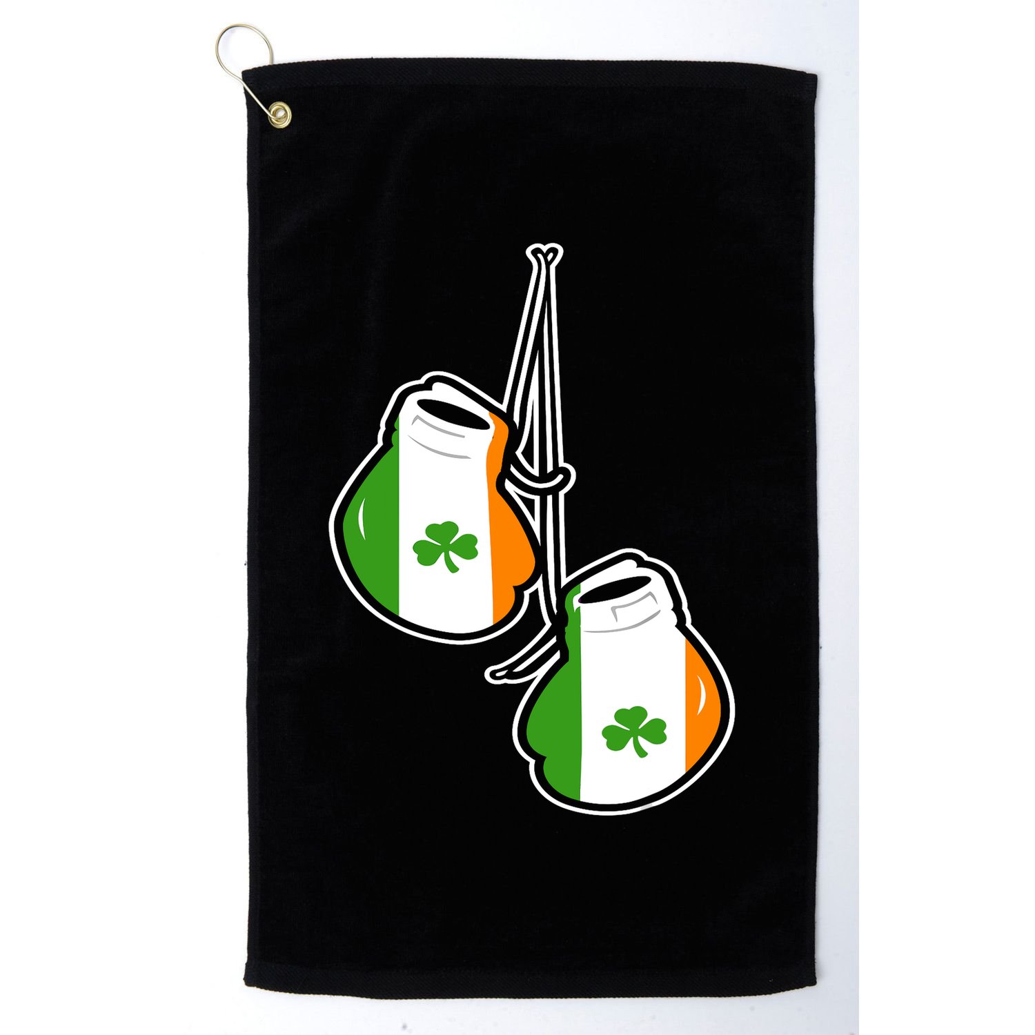 Ireland Flag Shamrock Irish boxing gloves Golf Towel