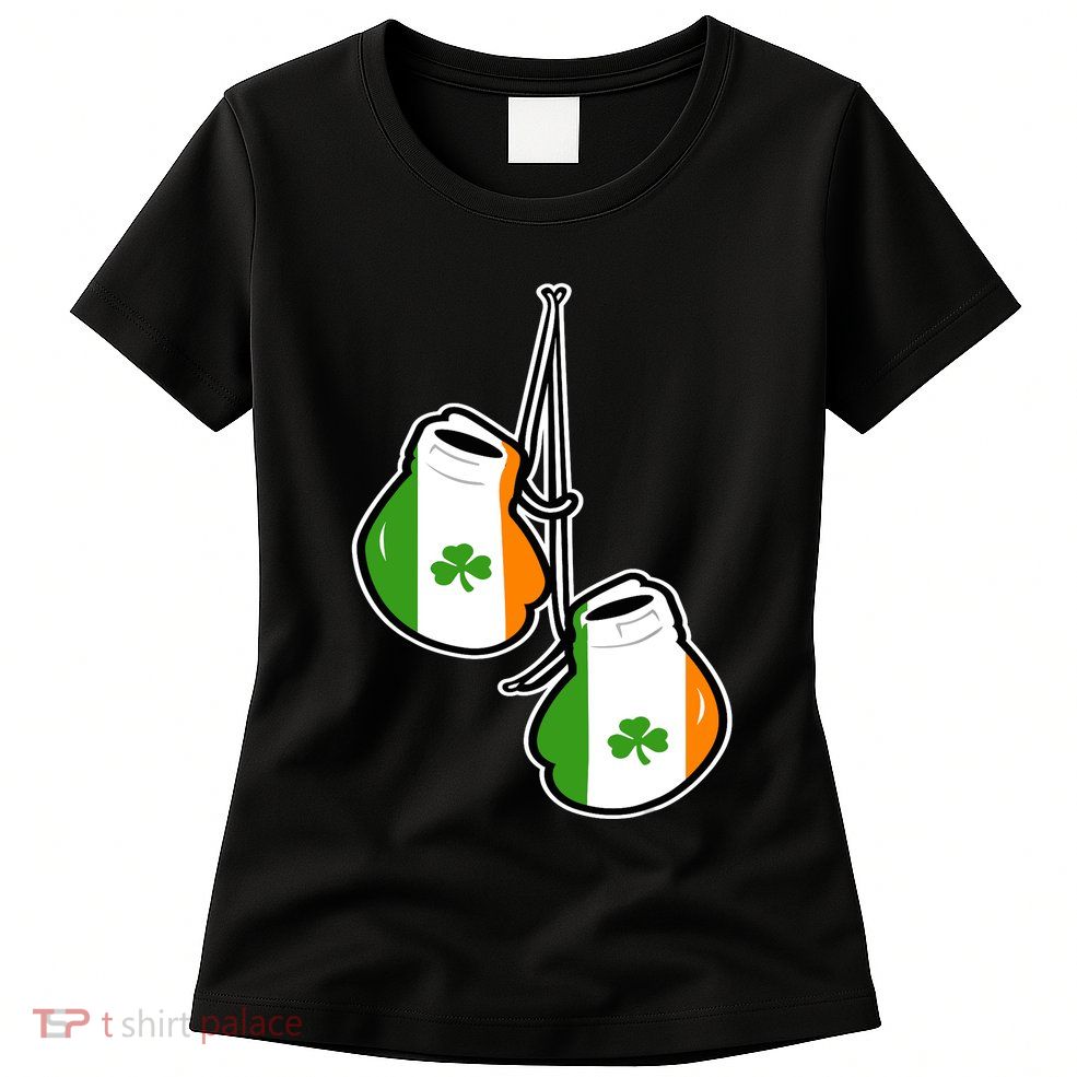 Ireland Flag Shamrock Irish boxing gloves Womens T-Shirt