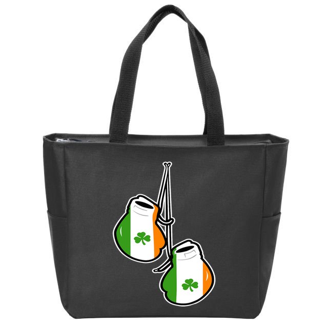 Ireland Flag Shamrock Irish boxing gloves Zip Tote Bag