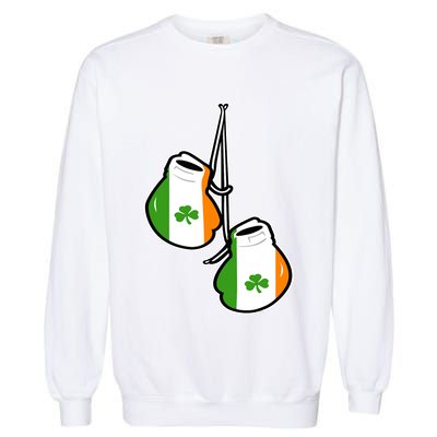 Ireland Flag Shamrock Irish boxing gloves Garment-Dyed Sweatshirt