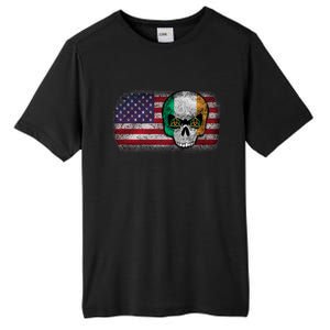 Irish Flag Skull Irish American Flag Premium Tall Fusion ChromaSoft Performance T-Shirt