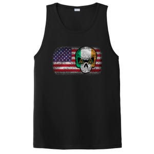 Irish Flag Skull Irish American Flag Premium PosiCharge Competitor Tank