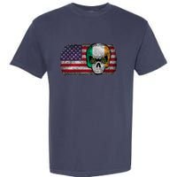 Irish Flag Skull Irish American Flag Premium Garment-Dyed Heavyweight T-Shirt