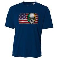 Irish Flag Skull Irish American Flag Premium Cooling Performance Crew T-Shirt