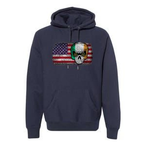 Irish Flag Skull Irish American Flag Premium Premium Hoodie