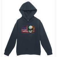 Irish Flag Skull Irish American Flag Premium Urban Pullover Hoodie