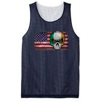 Irish Flag Skull Irish American Flag Premium Mesh Reversible Basketball Jersey Tank