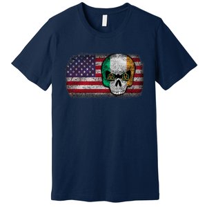 Irish Flag Skull Irish American Flag Premium Premium T-Shirt