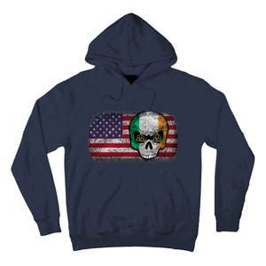 Irish Flag Skull Irish American Flag Premium Tall Hoodie