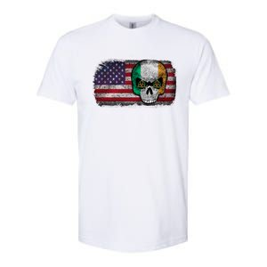 Irish Flag Skull Irish American Flag Premium Softstyle CVC T-Shirt