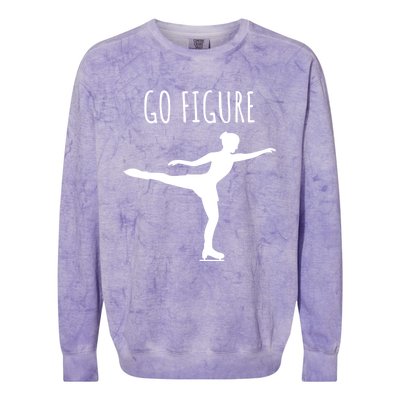 Ice Figure Skating Gift Skater Funny Go Figure Gift Colorblast Crewneck Sweatshirt