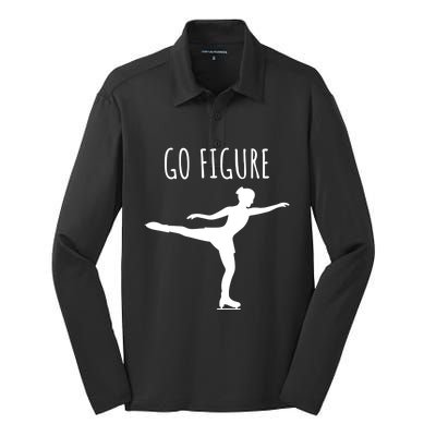 Ice Figure Skating Gift Skater Funny Go Figure Gift Silk Touch Performance Long Sleeve Polo