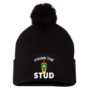 I Found The Stud Funny Stud Finder Joke Pom Pom 12in Knit Beanie