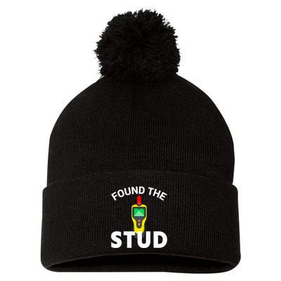 I Found The Stud Funny Stud Finder Joke Pom Pom 12in Knit Beanie