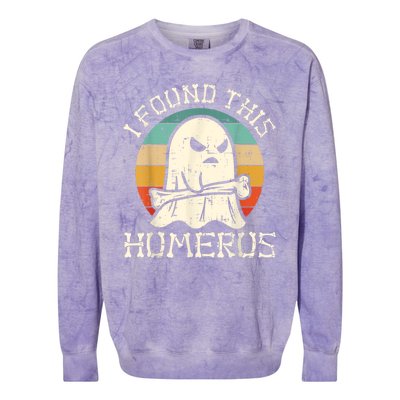 I Found This Humerus Ghost Boo Funny Retro Halloween Colorblast Crewneck Sweatshirt