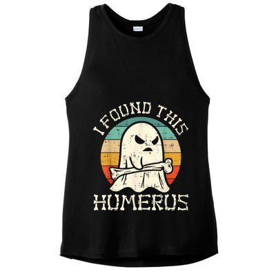 I Found This Humerus Ghost Boo Funny Retro Halloween Ladies PosiCharge Tri-Blend Wicking Tank