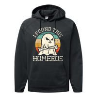 I Found This Humerus Ghost Boo Funny Retro Halloween Performance Fleece Hoodie