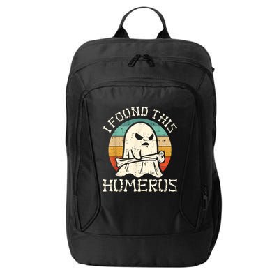 I Found This Humerus Ghost Boo Funny Retro Halloween City Backpack