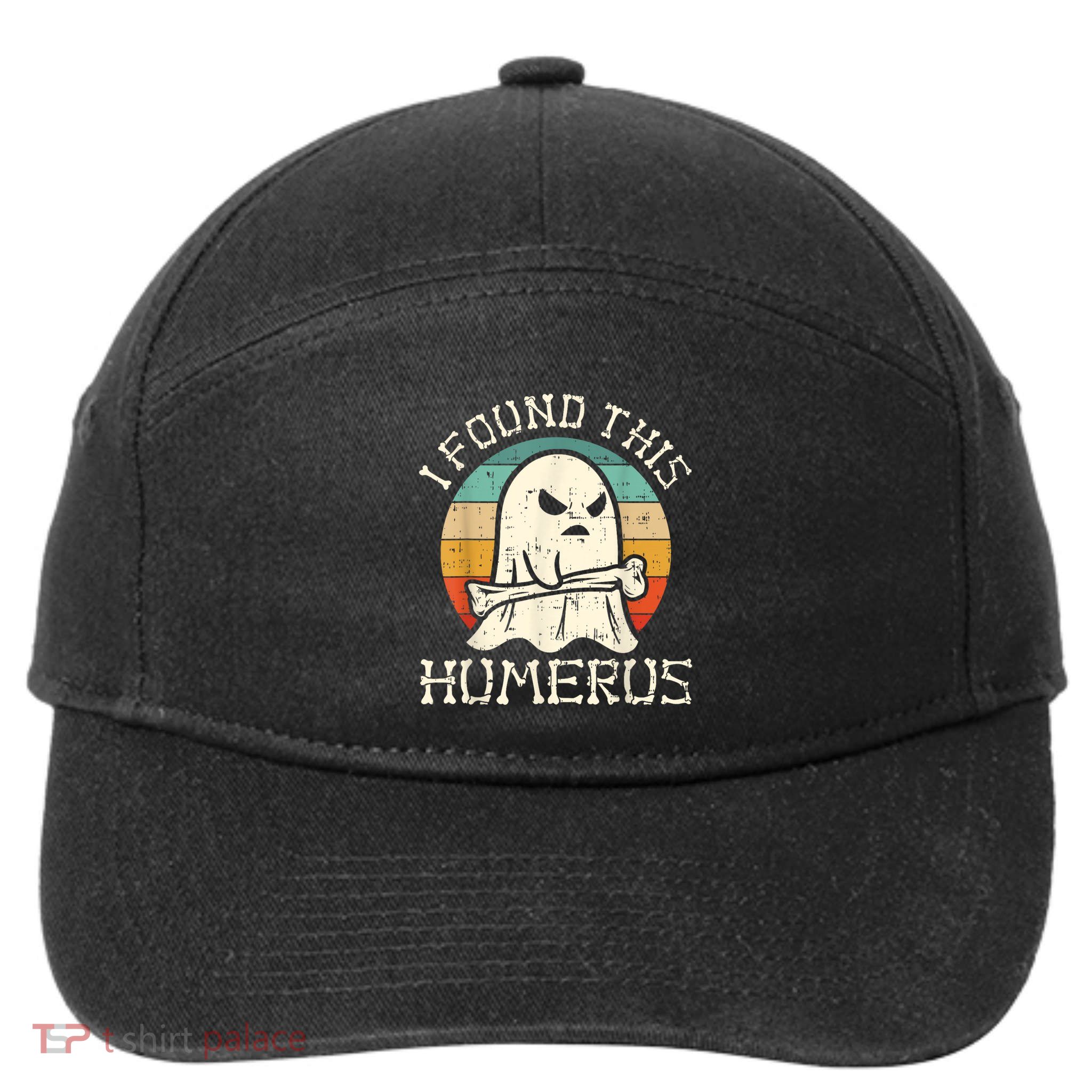 I Found This Humerus Ghost Boo Funny Retro Halloween 7-Panel Snapback Hat